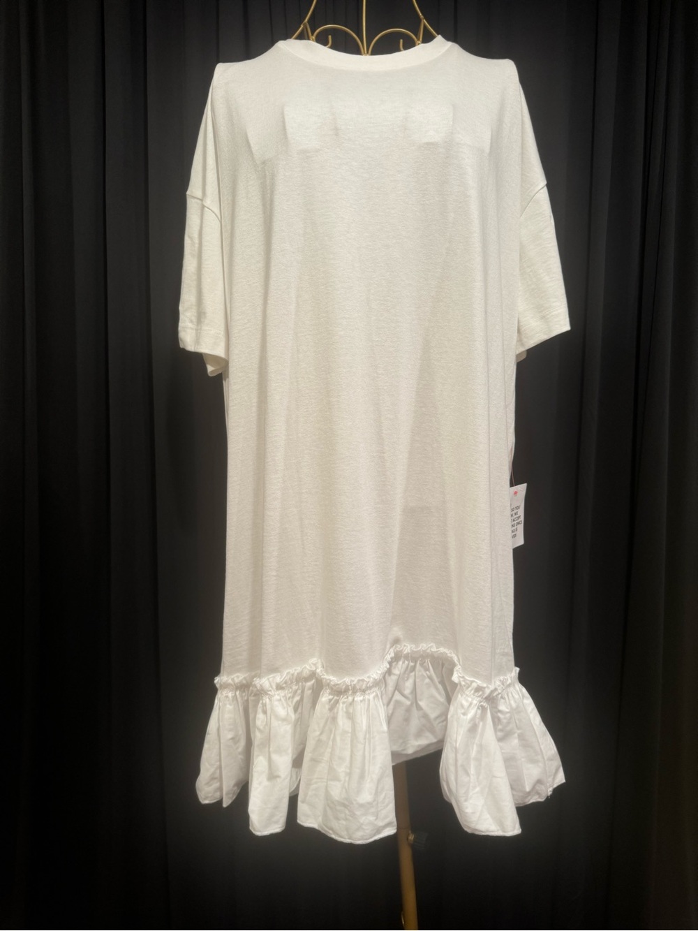 Miss Selfridge Oversized Ruffle Tee Dress in Bright White